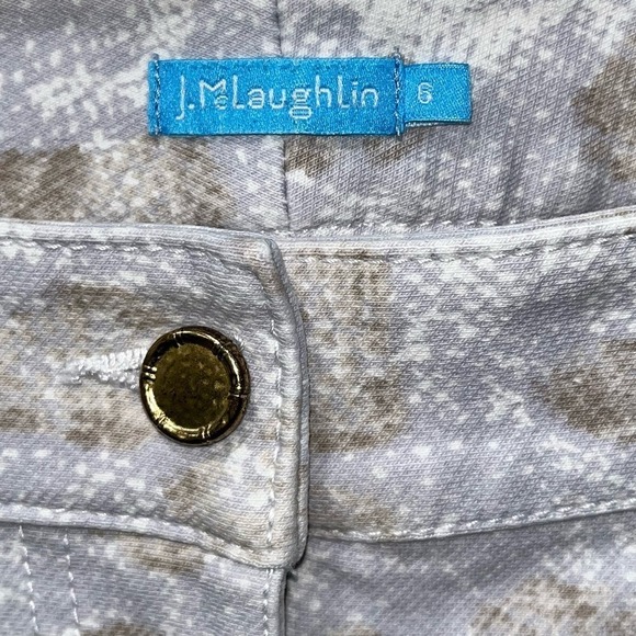 J. McLaughlin Maisie Slim Pants Light Lavender Snakeskin Print Women’s Size 6 - Picture 5 of 8
